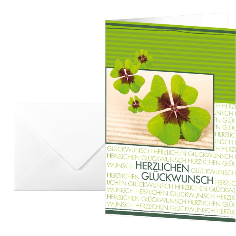 sigel congratulations card Fortune, 115 × 170 mm, printable, 10 cards with envelopes