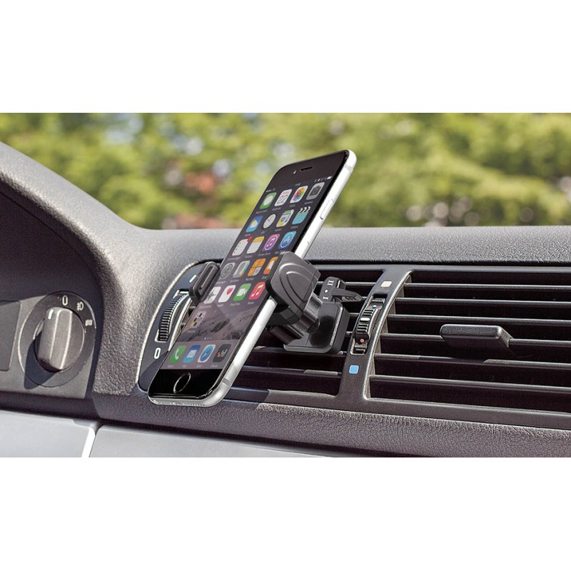 WEDO Clip-it plus smartphone car holder, black, 55-85 mm, 360° ball joint