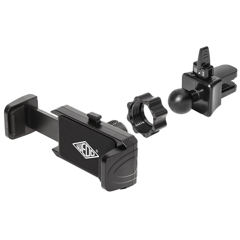 WEDO Clip-it plus smartphone car holder, black, 55-85 mm, 360° ball joint