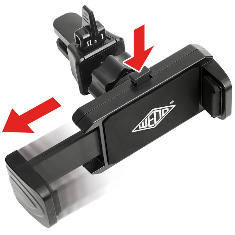 WEDO Clip-it plus smartphone car holder, black, 55-85 mm, 360° ball joint