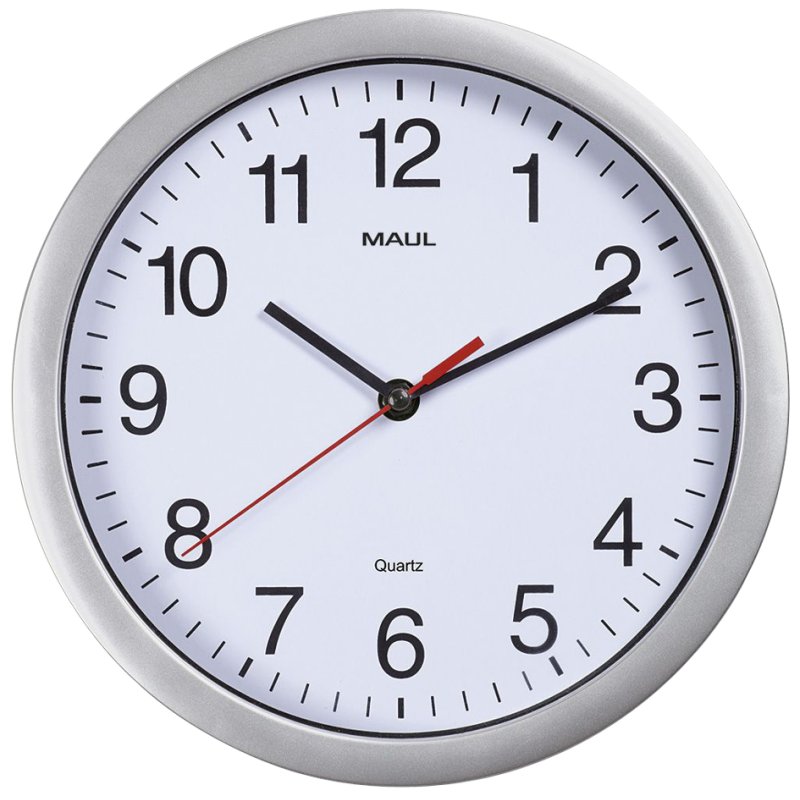 MAUL wall clock MAULrun, battery-powered, black numerals