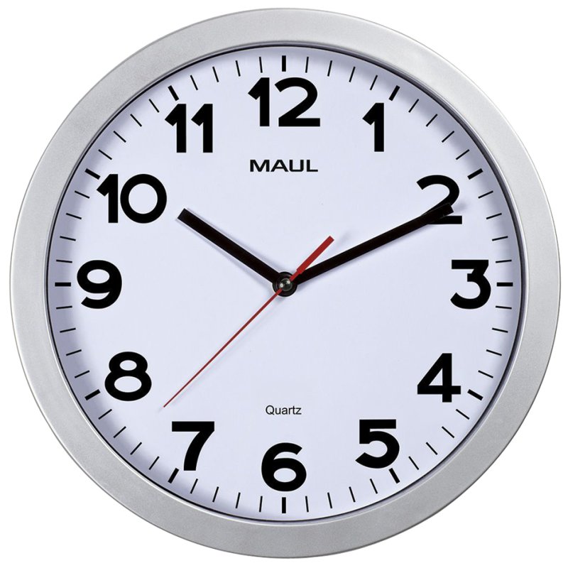 MAUL horloge mural radiopiloté MAULstep, 300 mm, blanc