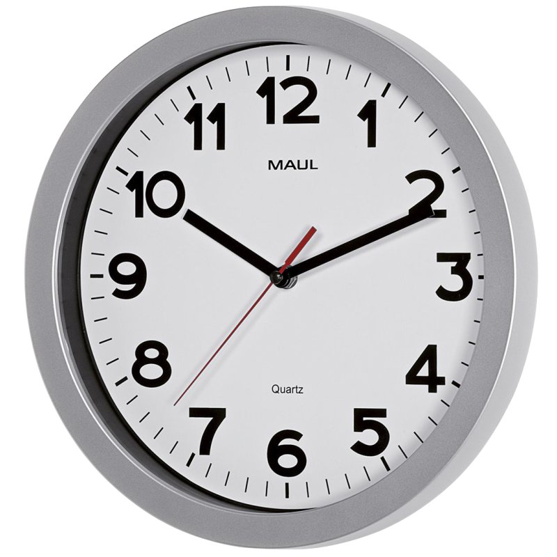 MAUL horloge mural radiopiloté MAULstep, 300 mm, blanc