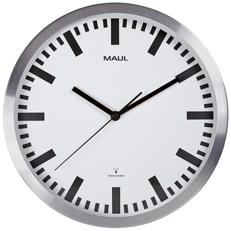 MAUL horloge mural radiopiloté MAULpilot, 300 mm, argent