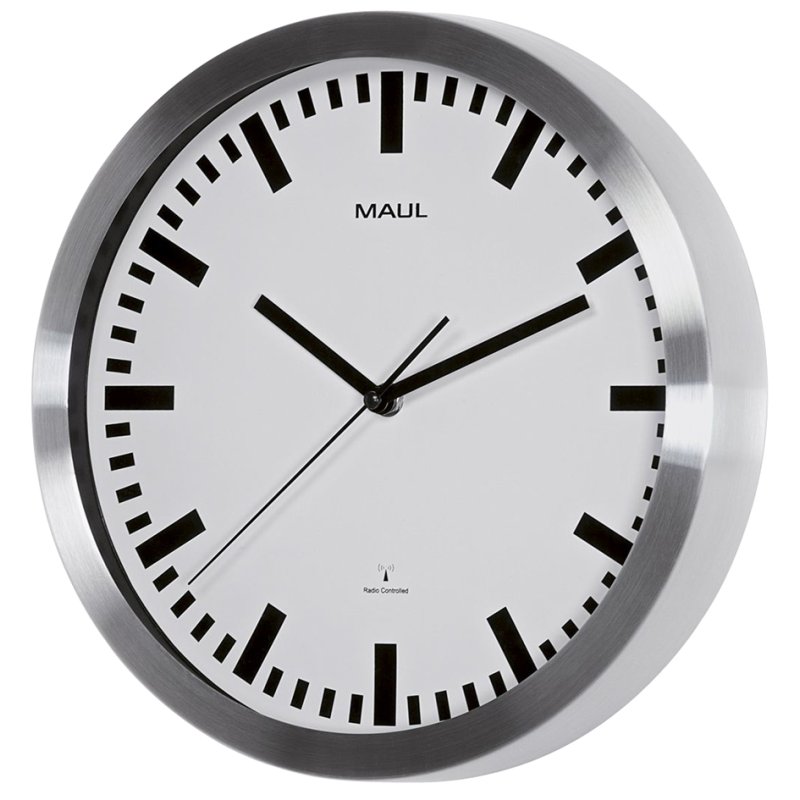 MAUL horloge mural radiopiloté MAULpilot, 300 mm, argent