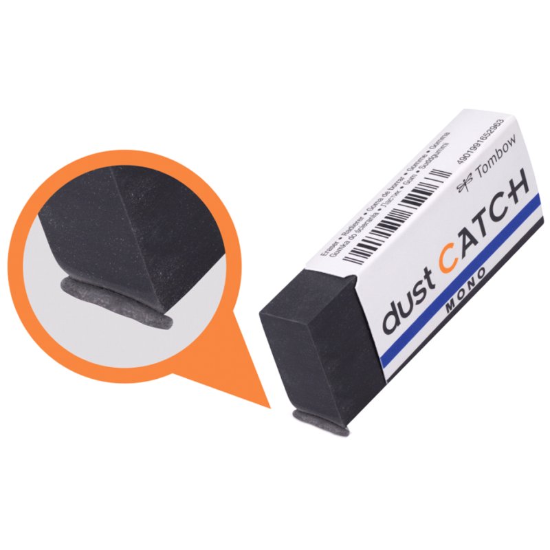 Tombow gum MONO dust CATCH, zwart, PVC, 55×23×11 mm