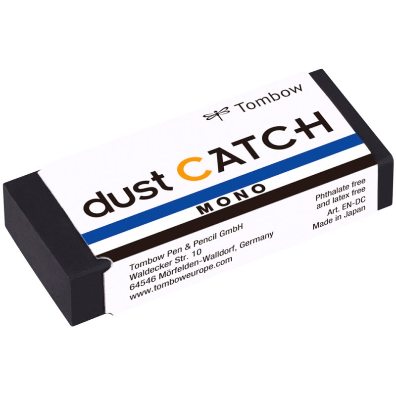 Tombow gum MONO dust CATCH, zwart, PVC, 55×23×11 mm