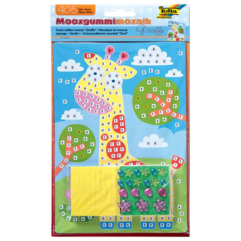 folia mosrubber mozaïek Giraffe, 405 stuks, 6 kleuren