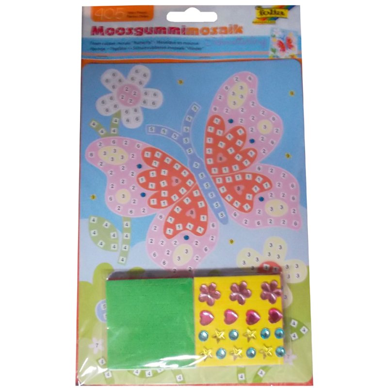 folia mosrubber mozaïek Vlinder, 405 stuks, 6 kleuren