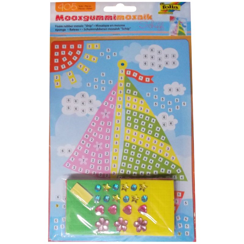 folia mozaïekplaat Schip, mosrubber, 405 stuks