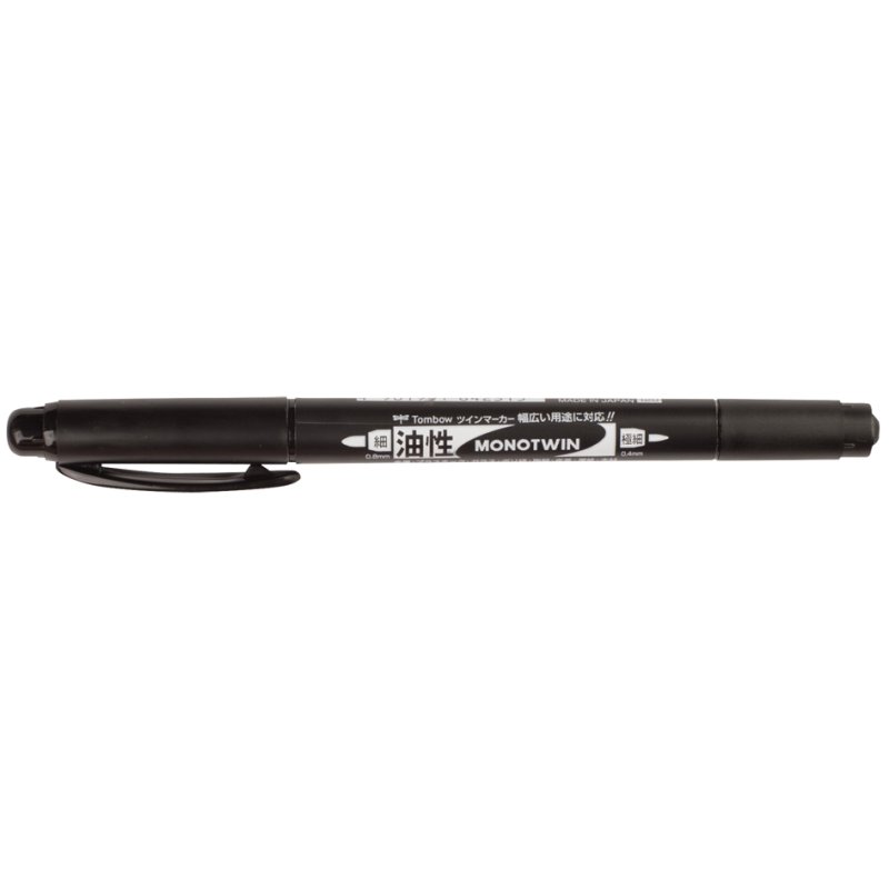 TOMBOW dubbele fineliner MONO twin, zwart, 0,8 mm/0,4 mm, waterbestendig