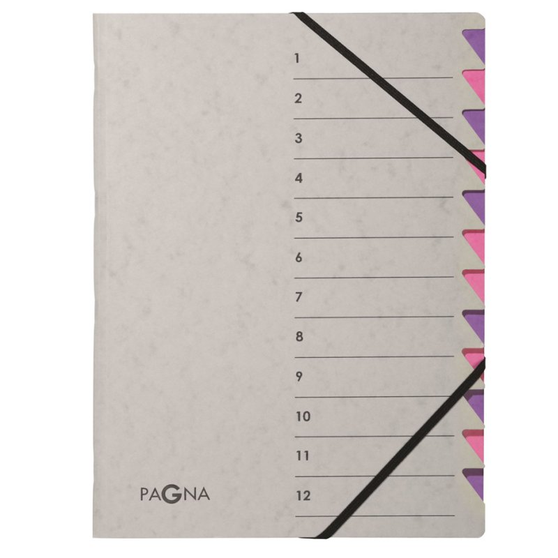 PAGNA sorting folder Easy Grey A4, 12 compartments, grey/blue
