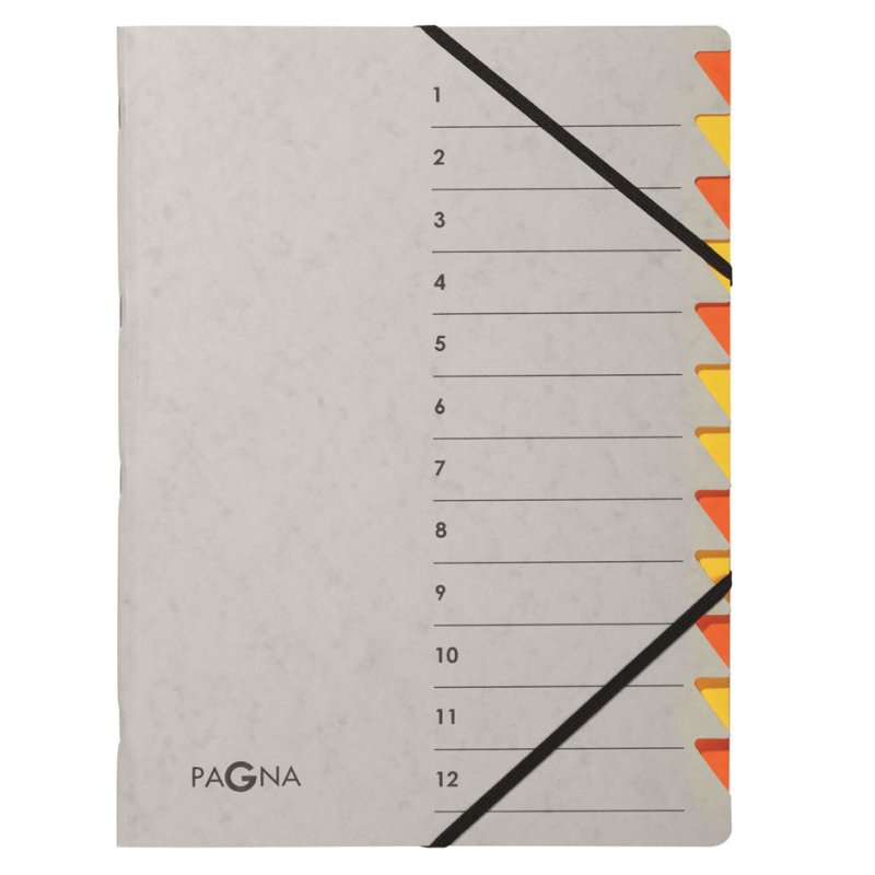 PAGNA sorting folder Easy Grey A4, 12 compartments, grey/blue