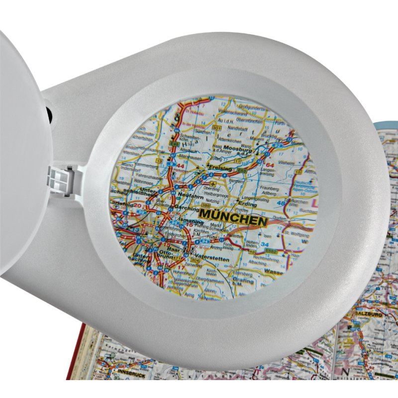 MAUL Lampe loupe LED MAULviso avec pied, noir, 6W, 935 lumens