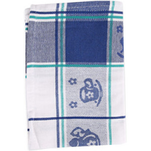 HYGOSTAR keukenhanddoek Landhaus, katoen, wit/blauw, 3 stuks