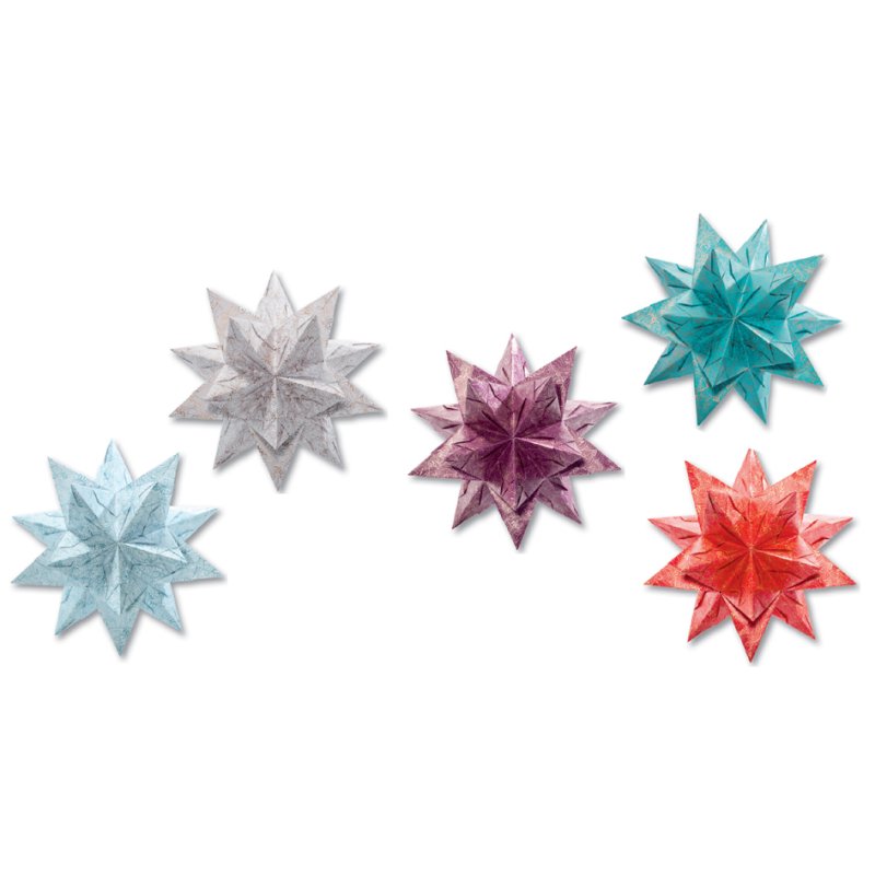 Folia vouwblaadjes Bascetta-ster, ijsblauw winterornament, 200×200 mm, 32 vel