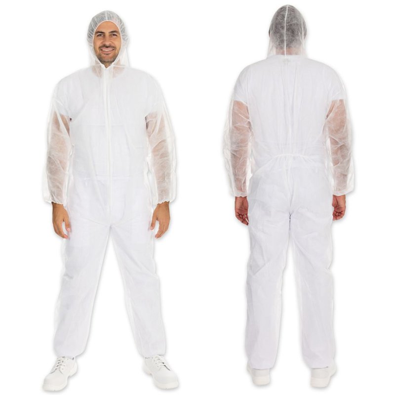 HYGONORM combinaison avec capuche, polypropylène, blanc, taille L