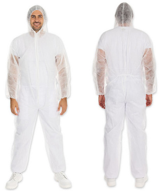 HYGONORM PP-Overall licht met capuchon, wit, XL