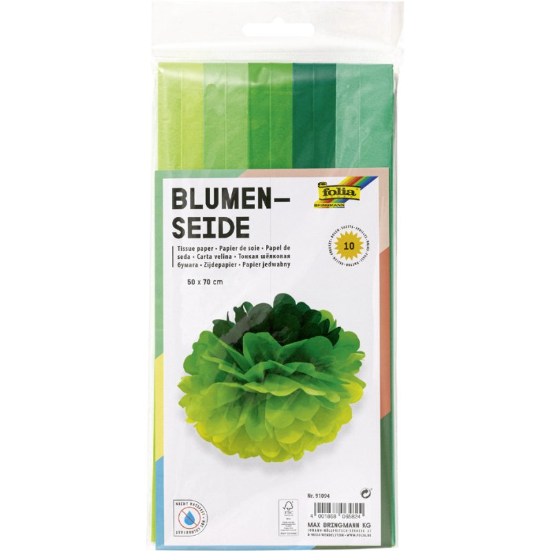 folia zijdepapier, rood mix, 500×700 mm, 10 vellen