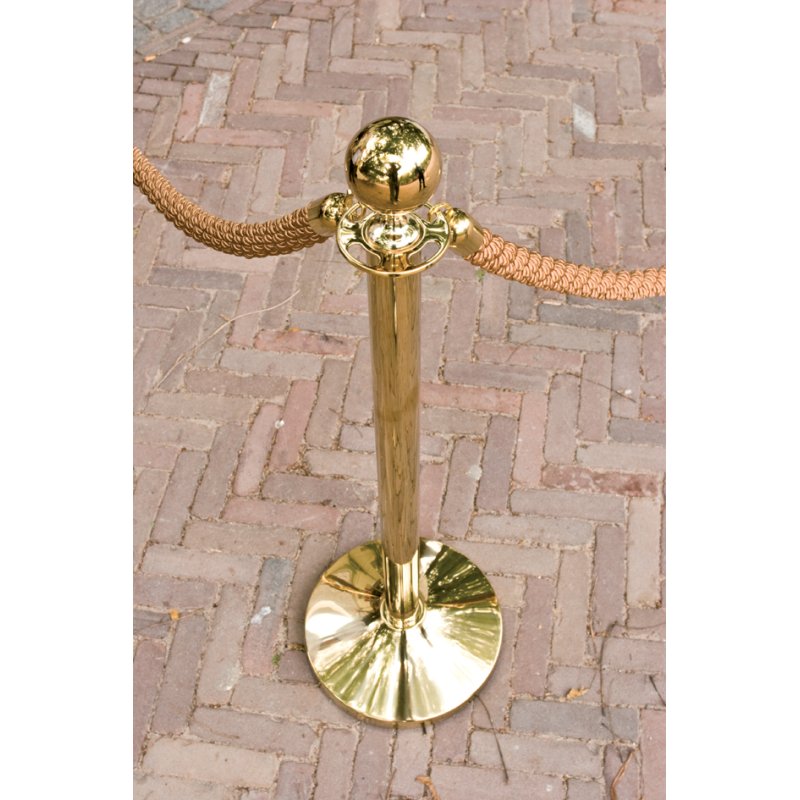 Securit afzetpaal Classic met voet, goudkleurig, 80 mm hoogte, edelstaal