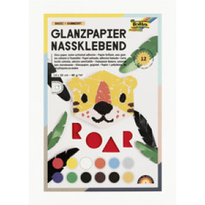 folia knutselblok glanzpapier, 230×250 mm, gummierte achterzijde, 12 vel