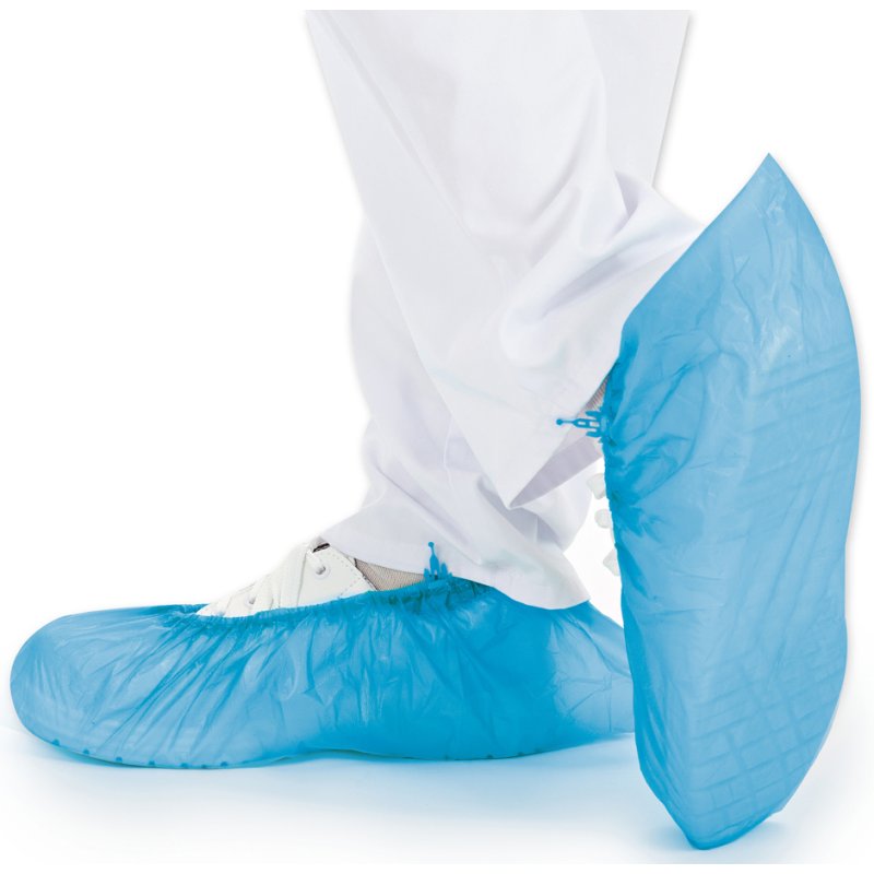 HYGOSTAR Couvre-chaussures CPE bleu, 0,06 mm d'épaisseur, hydrofuge, 110 pièces