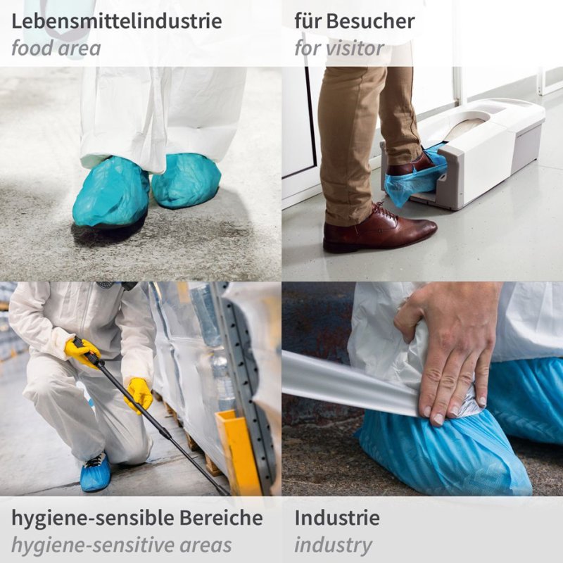 HYGOSTAR Couvre-chaussures CPE bleu, 0,06 mm d'épaisseur, hydrofuge, 110 pièces