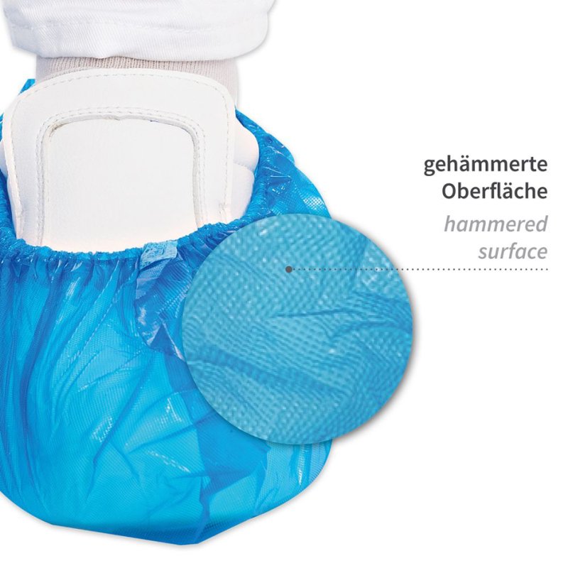 HYGOSTAR Couvre-chaussures CPE bleu, 0,06 mm d'épaisseur, hydrofuge, 110 pièces
