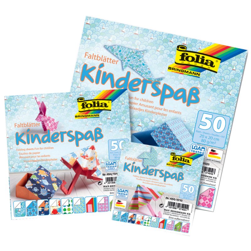 folia vouwpapier kindermotieven, 200×200 mm, 80 g/m², 50 vel