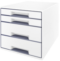 LEITZ ladebox WOW CUBE, 4 laden, parelwit/blauw, A4