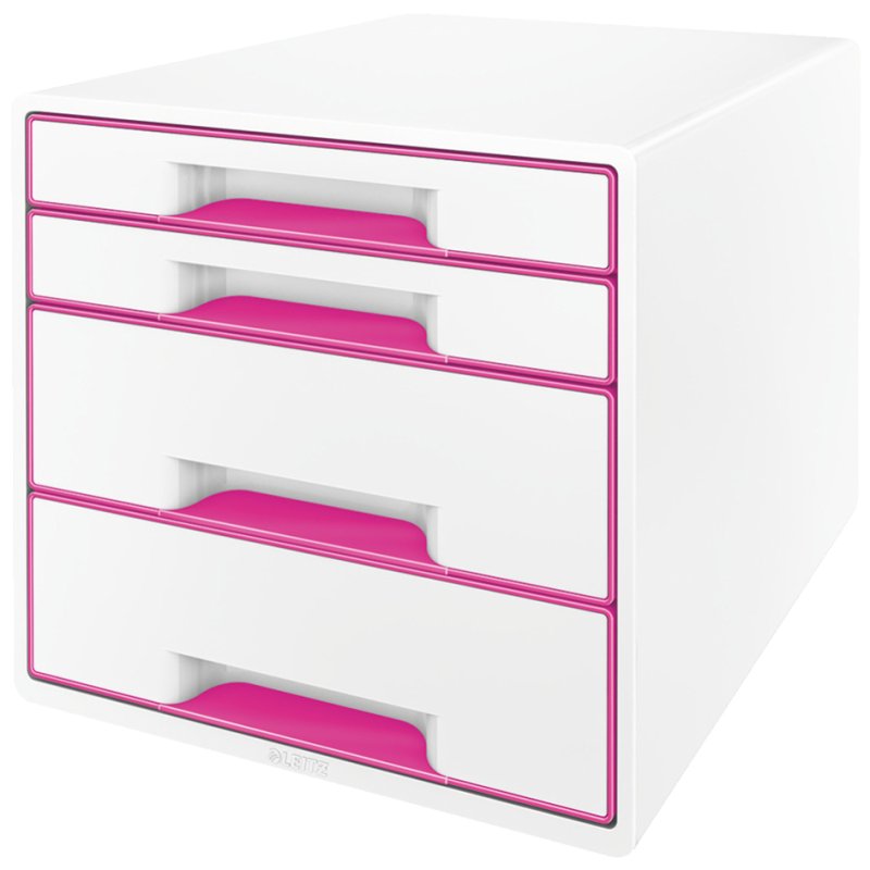 LEITZ caisson à tiroirs WOW CUBE, 4 tiroirs, blanc perle/rose