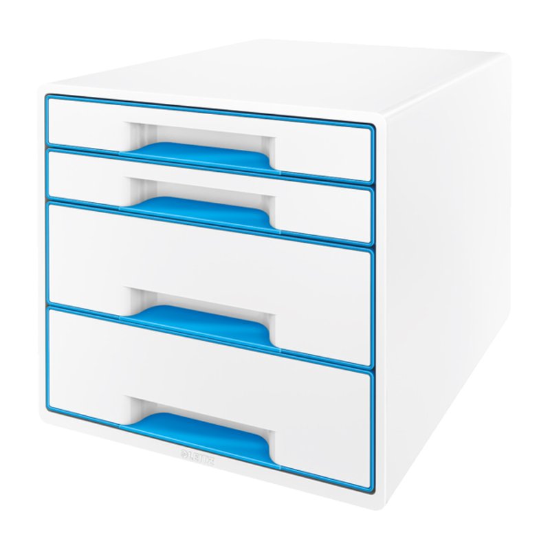 LEITZ caisson à tiroirs WOW CUBE, 4 tiroirs, blanc perle/rose