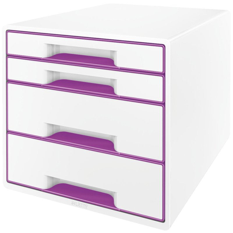 LEITZ caisson à tiroirs WOW CUBE, 4 tiroirs, blanc perle/rose