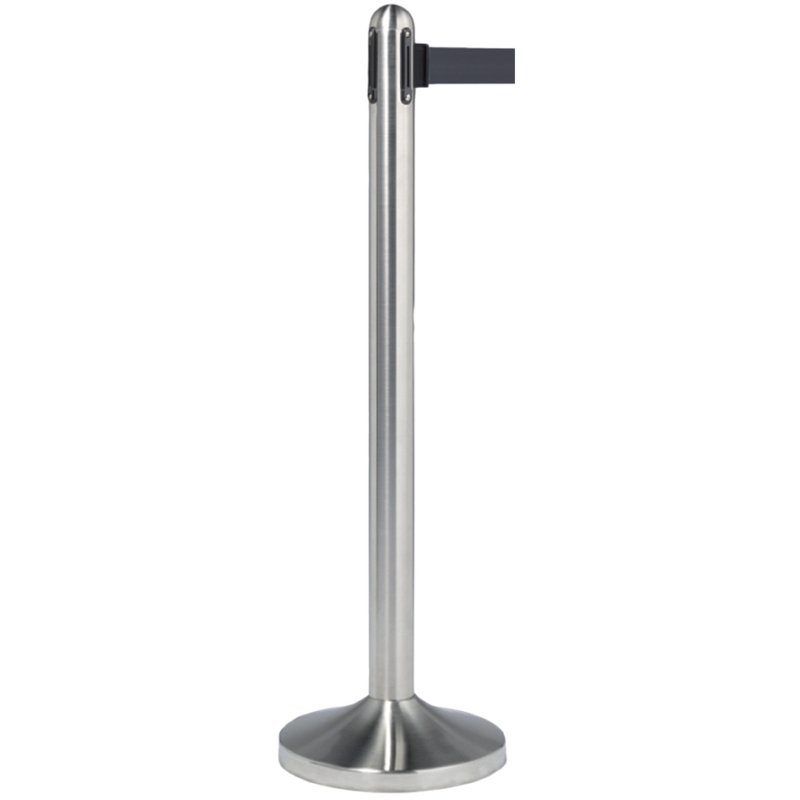 Securit poteau de délimitation rétractable set, chrome/noir, 1010 mm, 2,10 m sangle nylon