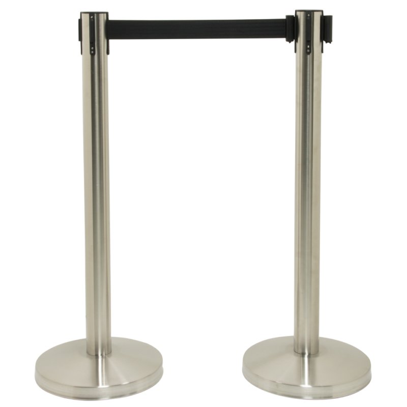 Securit afzetpaal systeem uitschuifbaar, chroom, 930 mm hoogte, 2-delig set