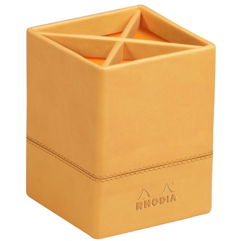 RHODIA porte-stylos Rhodiarama, marron chocolat, 4 compartiments, 80×80×110 mm