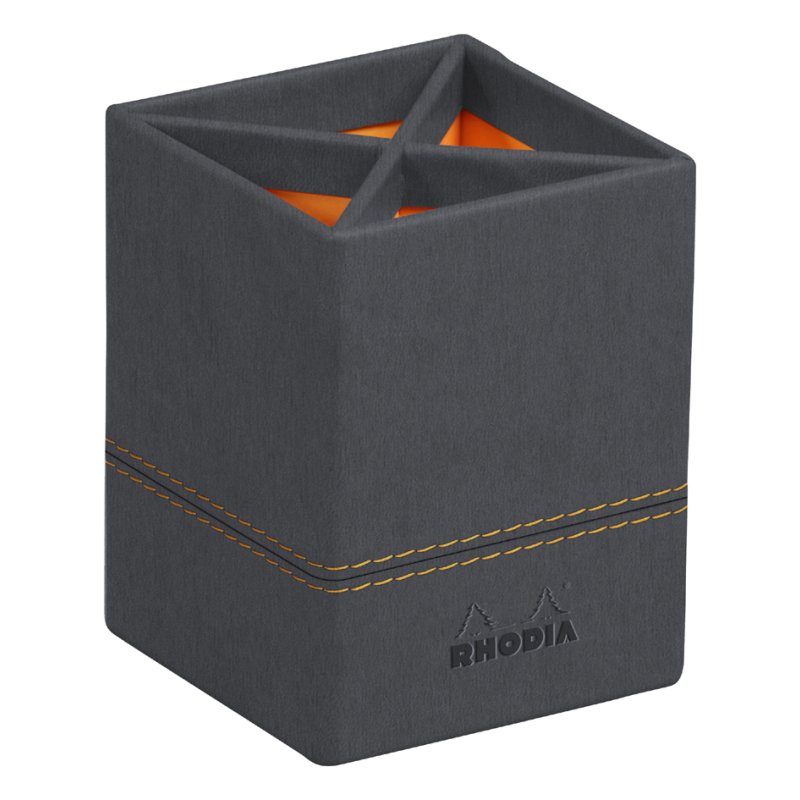 RHODIA porte-stylos Rhodiarama, marron chocolat, 4 compartiments, 80×80×110 mm