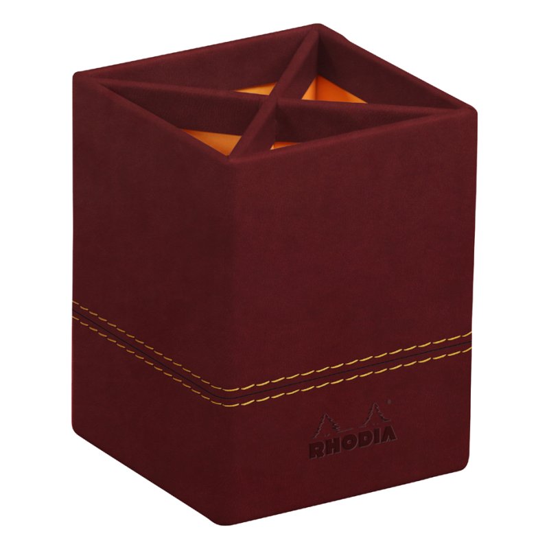 RHODIA porte-stylos Rhodiarama, marron chocolat, 4 compartiments, 80×80×110 mm