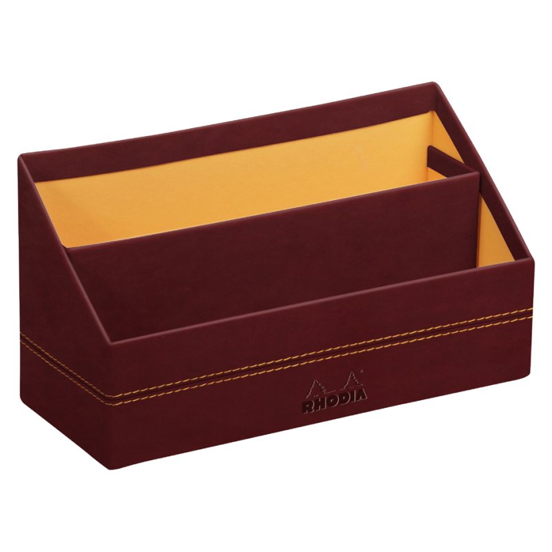 RHODIA porte-courrier RHODIARAMA, 2 compartiments, finition bois de rose, 250×100×140 mm
