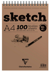 Clairefontaine schetsblok SKETCH, A4, spiraalgebonden, 100 vel