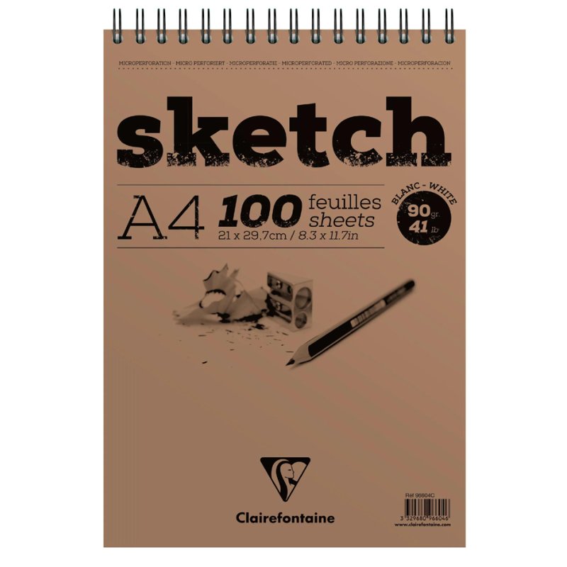 Clairefontaine bloc de croquis SKETCH, A5, spirale, 100 feuilles
