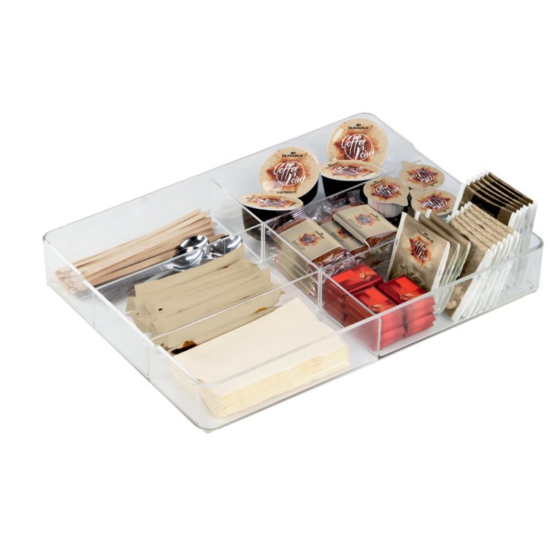 DURABLE insert de tiroir Coffee Point Caddy, acrylique, 242×329×48 mm, empilable