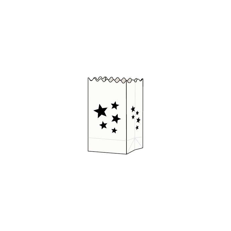 folia pochettes en papier formes d'étoiles, blanc, 140×85×250 mm, 5 pièces