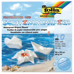 folia vouwpapier watervast, 20 × 20 cm, wit, 20 vel