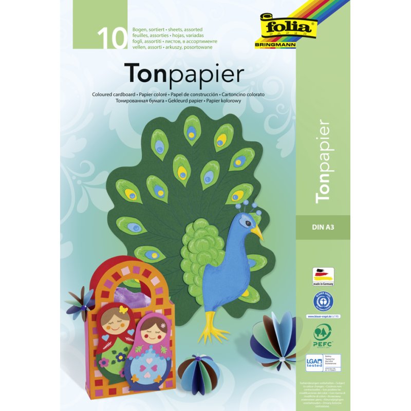 folia gekleurd papierblok A4, 130 g/m², 20 vel