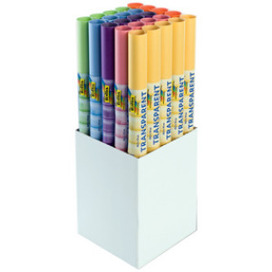 folia transparantpapier, 505×700 mm, 6 kleuren, 25 rollen