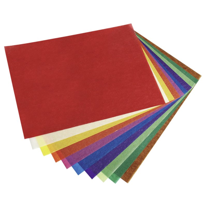 folia transparant papier, 140×200 mm, gekleurd gesorteerd, 10 vel