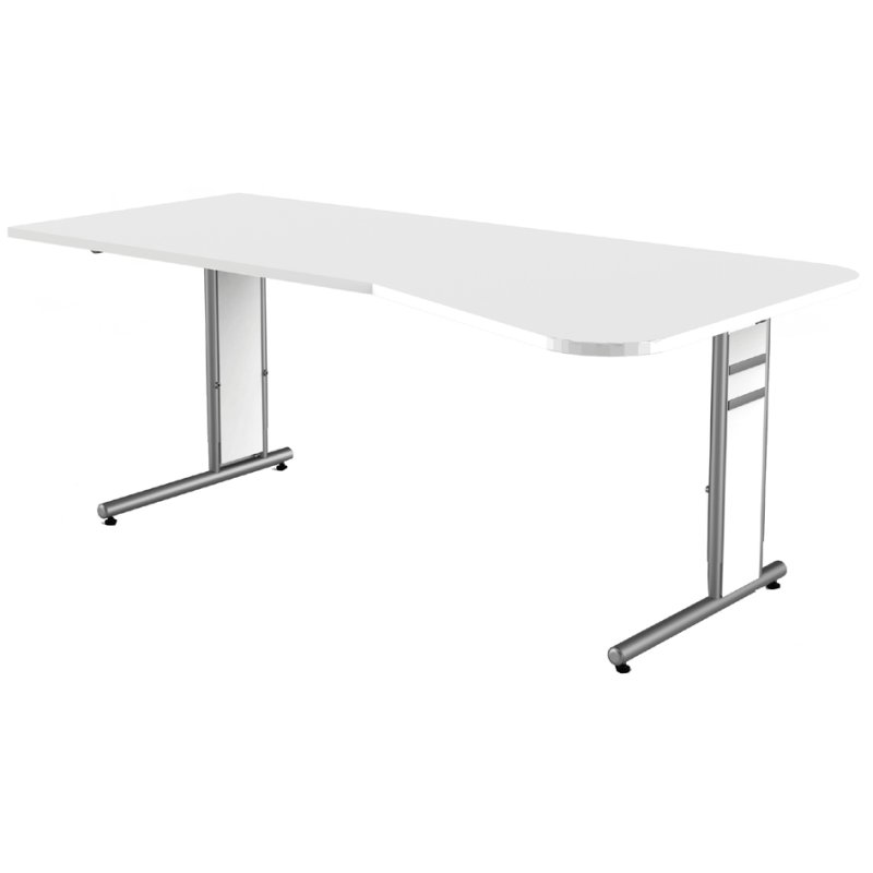 Kerkmann Bureau PC Form 4, blanc, hauteur réglable, 195×80/100 cm