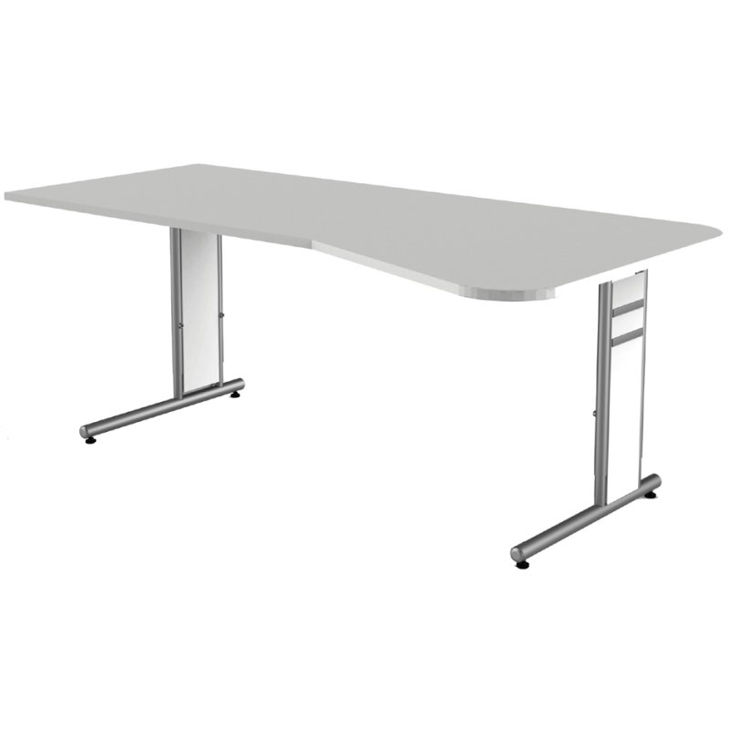Kerkmann Bureau PC Form 4, blanc, hauteur réglable, 195×80/100 cm