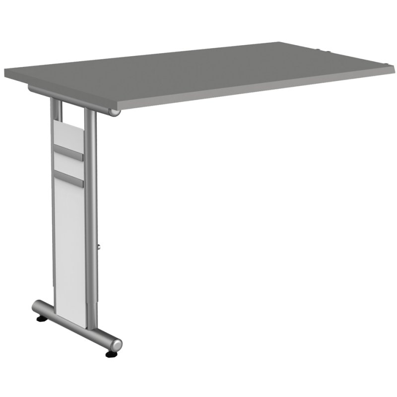 Kerkmann Bureau PC Form 4, blanc, hauteur réglable, 195×80/100 cm